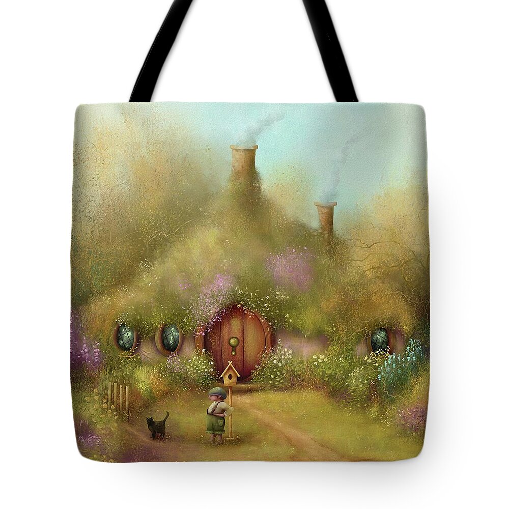 Hobbit Tote Bag featuring the painting The Battle of Bagshot...You Shall Not Pass by Joe Gilronan