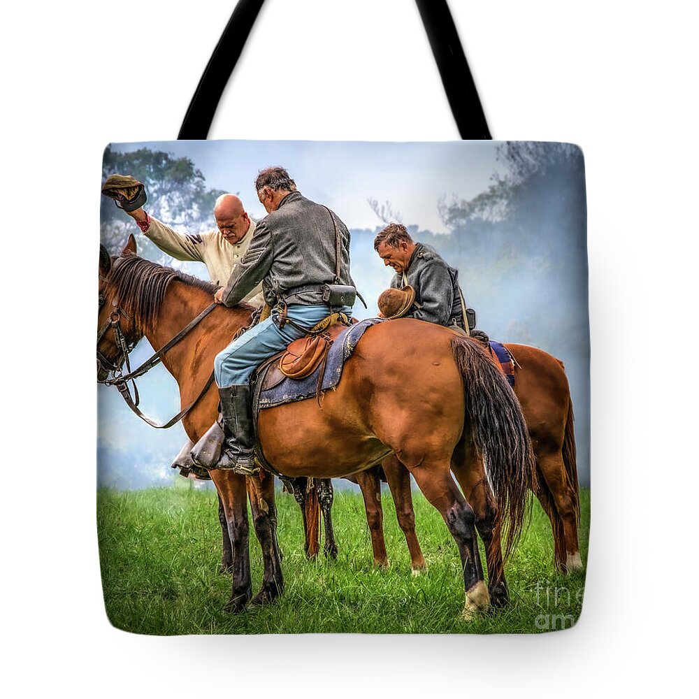 Prayer Tote Bag featuring the photograph The Battle Prayer by Shelia Hunt