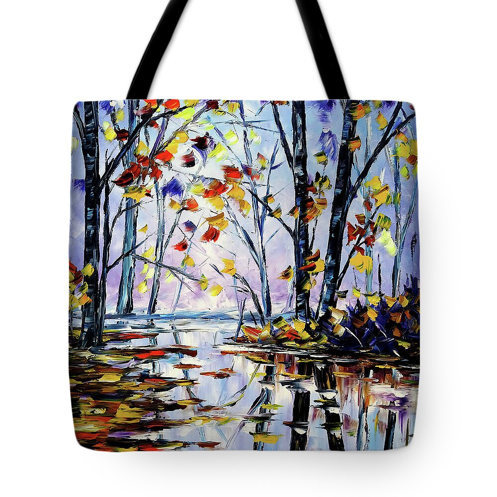 Golden Autumn Tote Bag featuring the painting The Beauty Of Autumn by Mirek Kuzniar