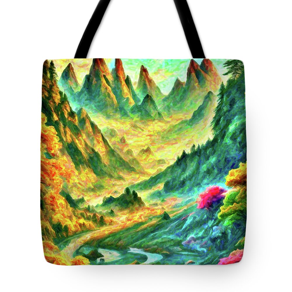 Watercolor Tote Bag featuring the painting The beauty of nature by Digitly