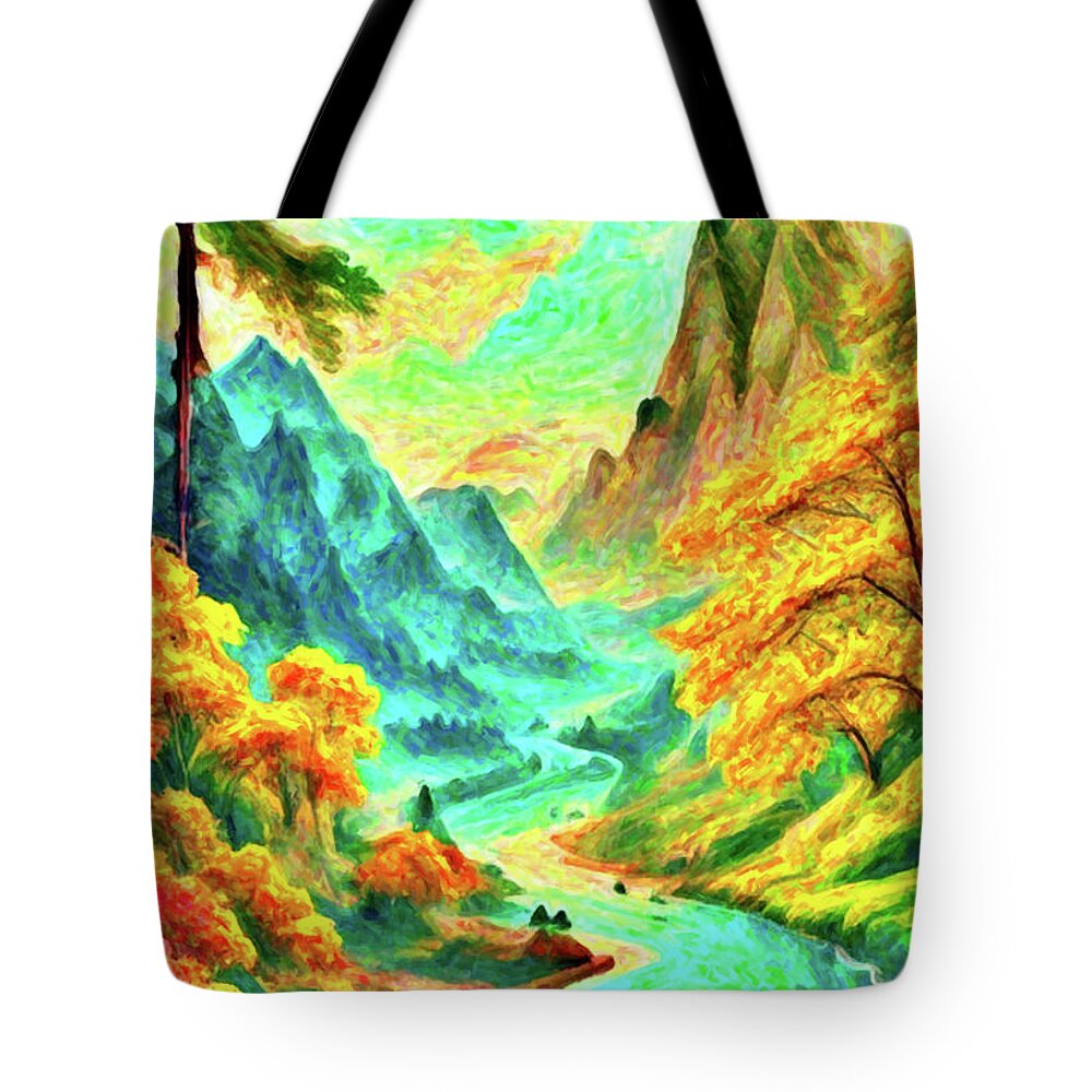 Watercolor Tote Bag featuring the painting The beauty of nature watercolor painting 16 by Digitly