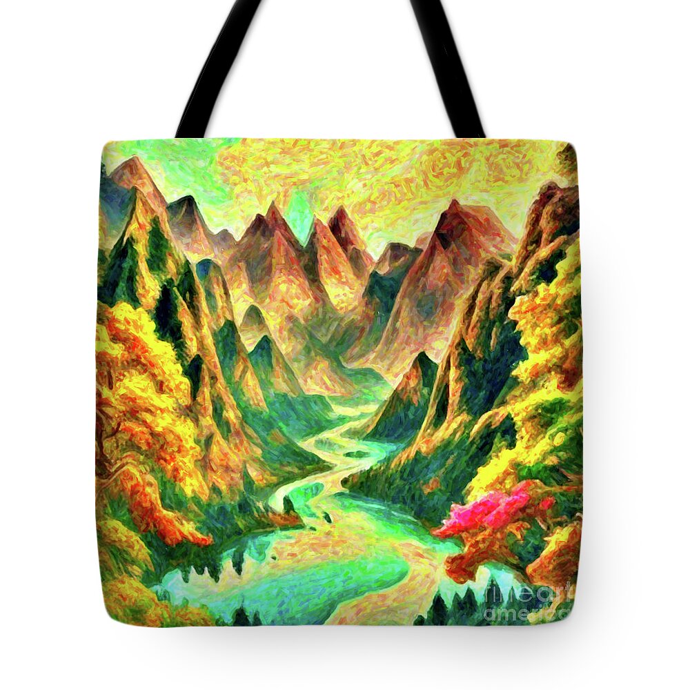 Watercolor Tote Bag featuring the painting The beauty of nature watercolor painting 20 by Digitly