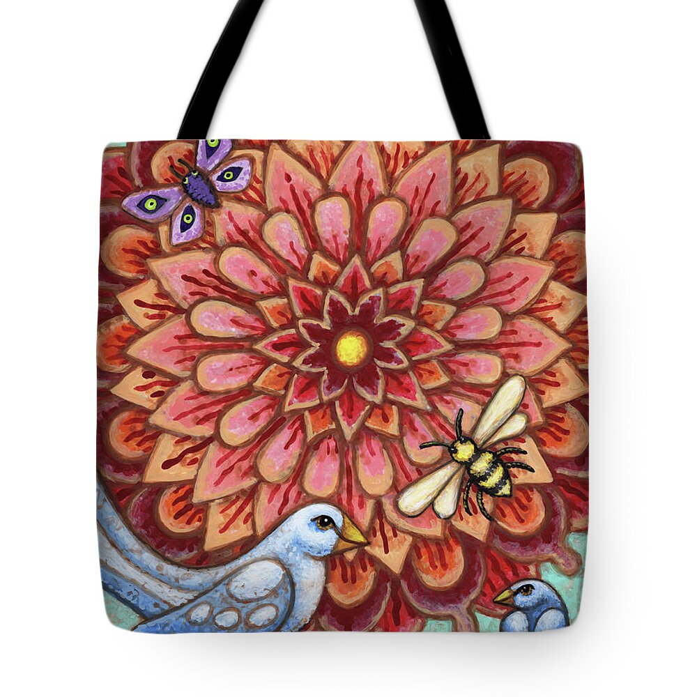 Bird Tote Bag featuring the painting The Birds And The Bee by Amy E Fraser