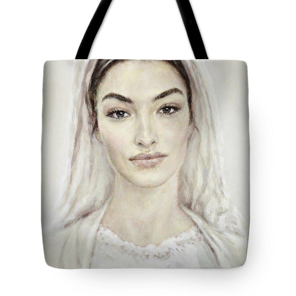 Our Tote Bag featuring the painting The Blessed Virgin by Cameron Smith