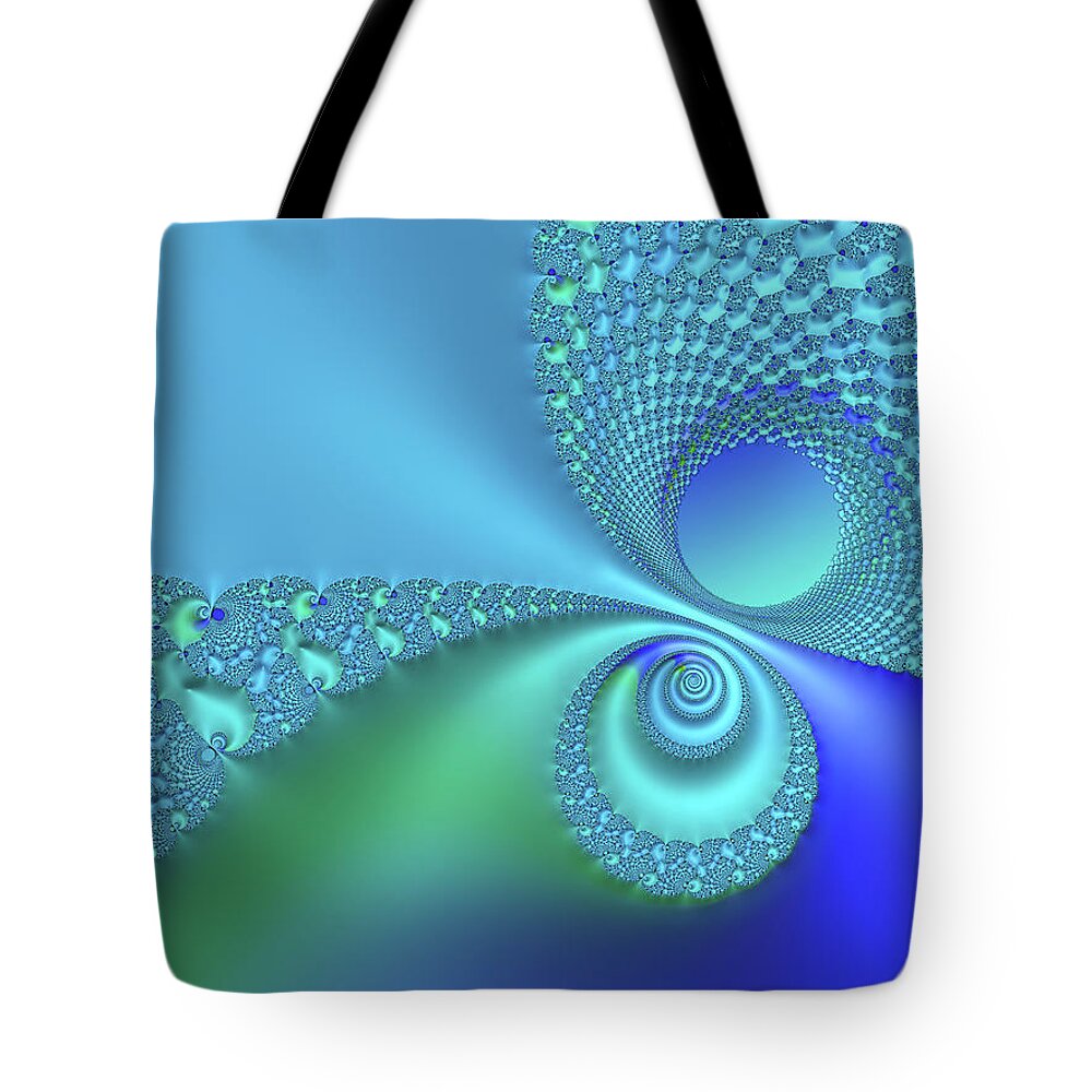 Abstract Tote Bag featuring the digital art The Blues by Manpreet Sokhi