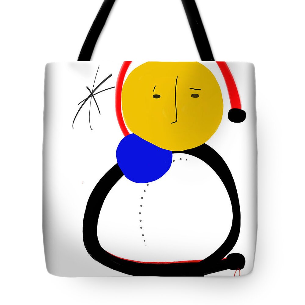 Boy Tote Bag featuring the digital art The Boy with the Blue Ball by Susan Fielder