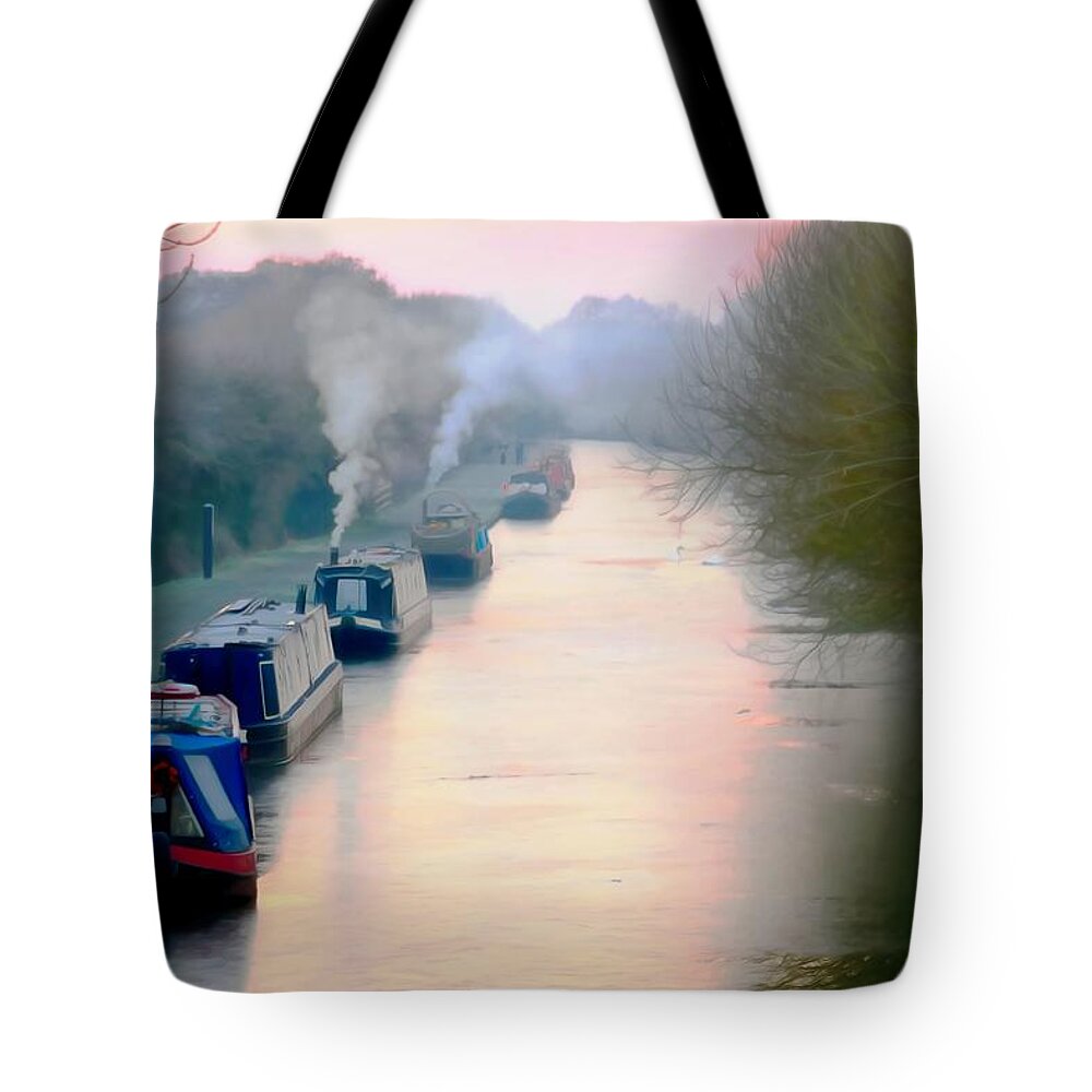 Canal Tote Bag featuring the photograph The Canal in Winter by Ian Hutson