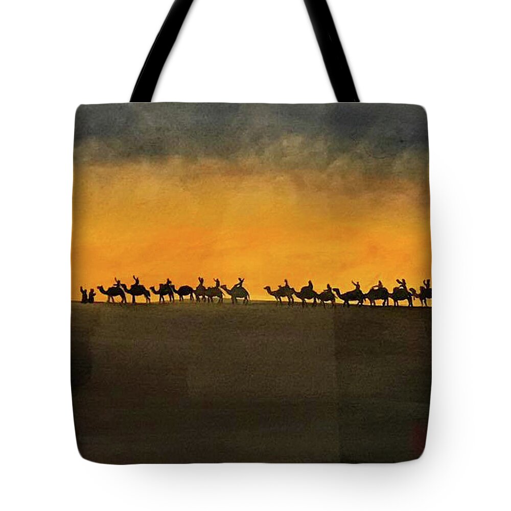  Tote Bag featuring the painting The Caravan by John Macarthur