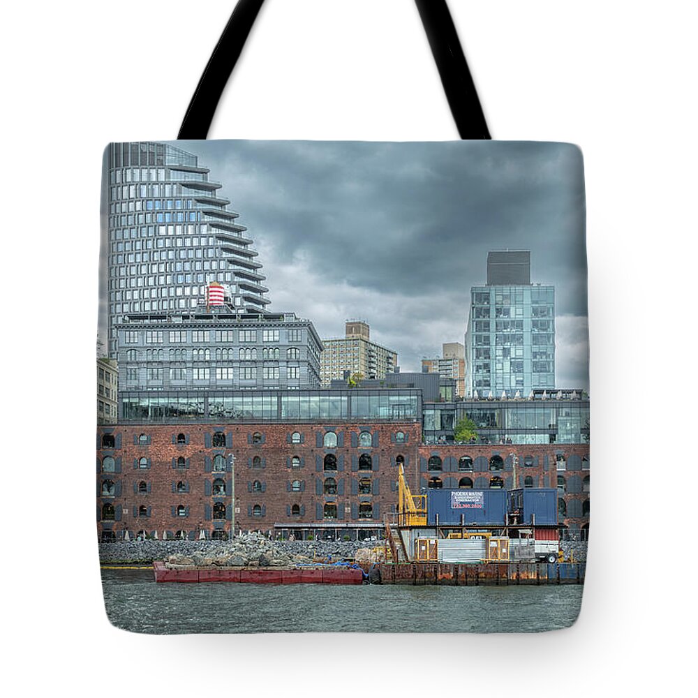Barge Tote Bag featuring the photograph The Changing Brooklyn Waterfront by Cate Franklyn