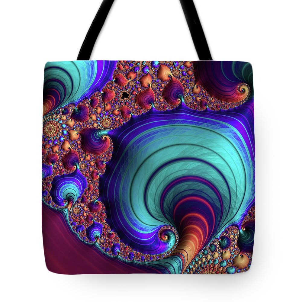 Abstract Tote Bag featuring the digital art The Circus is in Town by Manpreet Sokhi