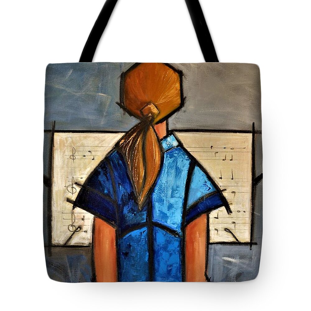 Musician Tote Bag featuring the painting The Clarinet Player by Oscar Ortiz