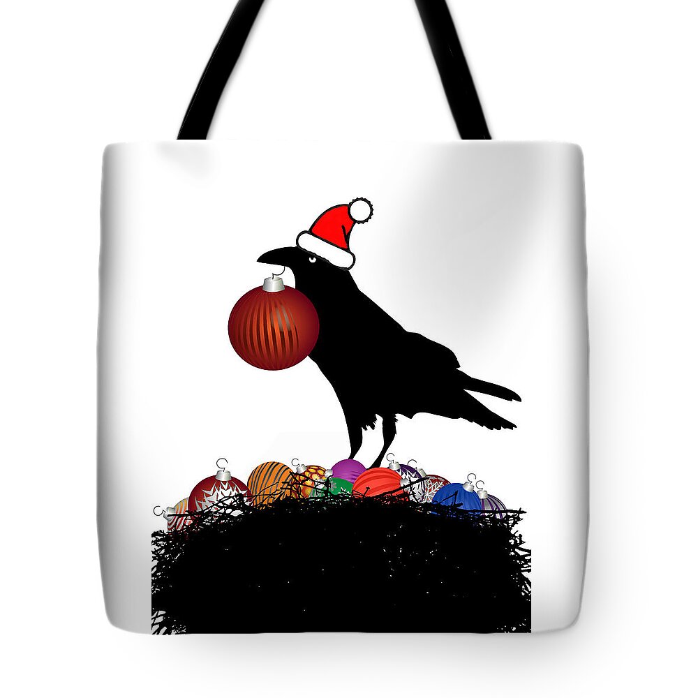 Crow Tote Bag featuring the mixed media The Collector by Moira Law