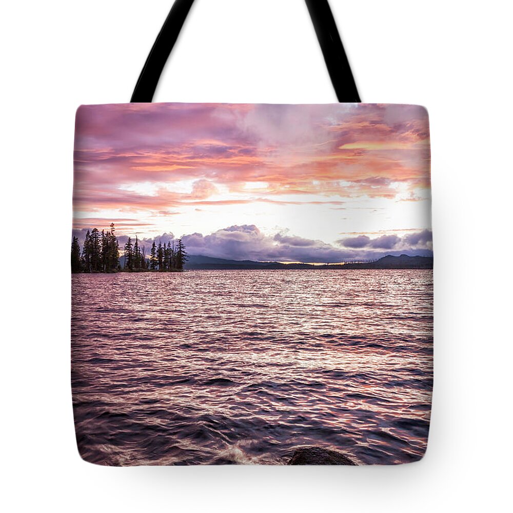 Dusk Tote Bag featuring the photograph The Color the Sun Left Behind by Belinda Greb