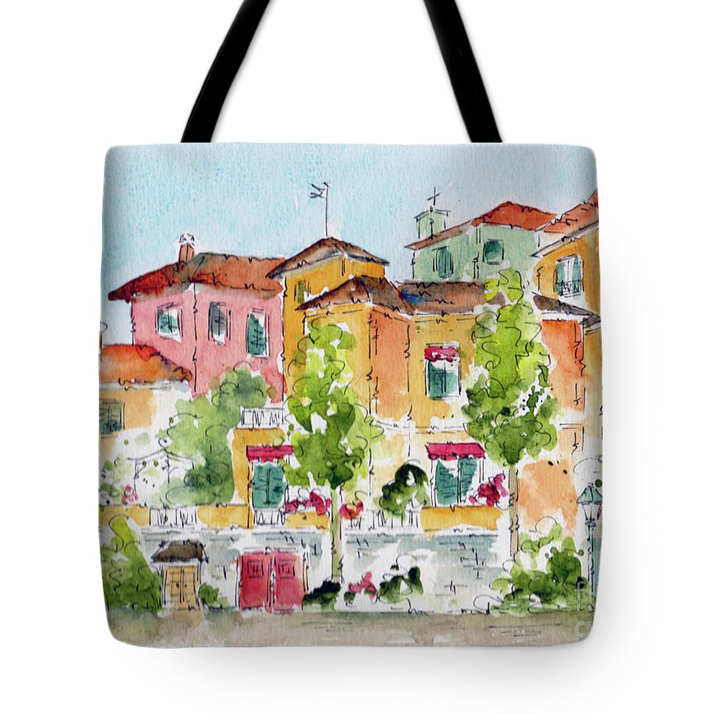 Impressionism Tote Bag featuring the painting The Colors of Varenna by Pat Katz
