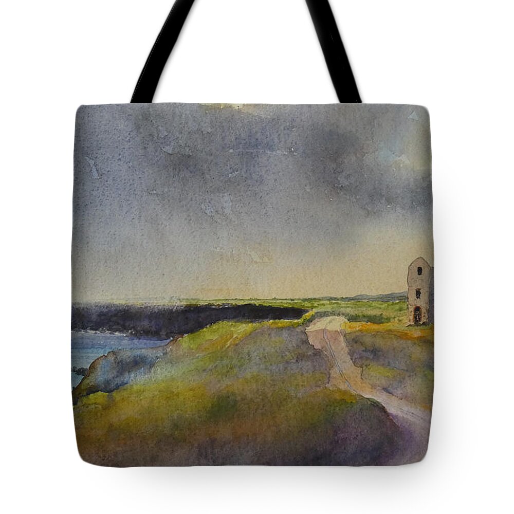 Copper Coast Tote Bag featuring the painting The Copper Coast, County Waterford by Keith Thompson