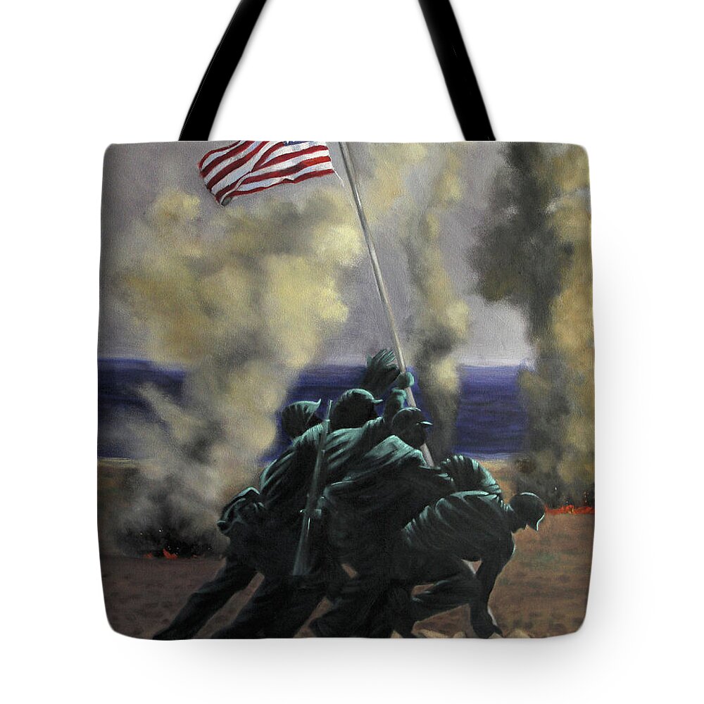 War Tote Bag featuring the painting The Cost Of Freedom by Anthony Falbo