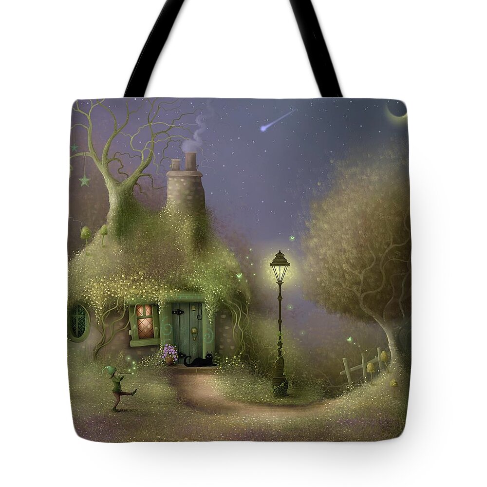 Fantasy House Tote Bag featuring the painting The Crooked Window by Joe Gilronan