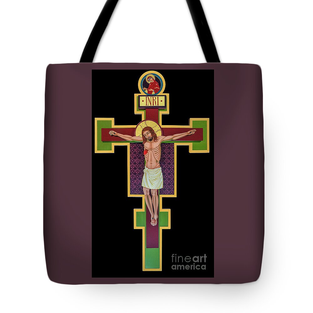 The Cross Of Life-the Flowering Cross Tote Bag featuring the painting The Cross of Life-The Flowering Cross by William Hart McNichols