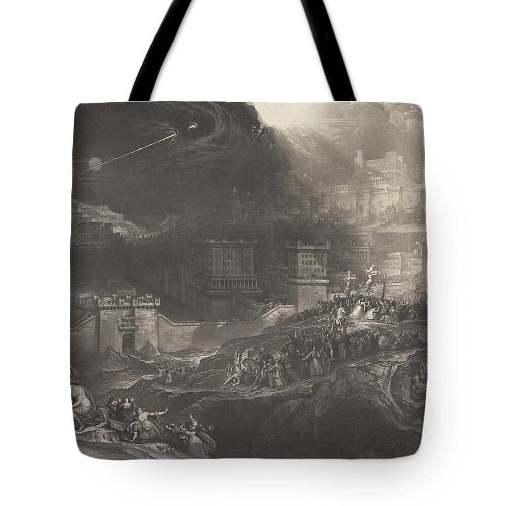 19th Century Painters Tote Bag featuring the relief The Crucifixion by John Martin