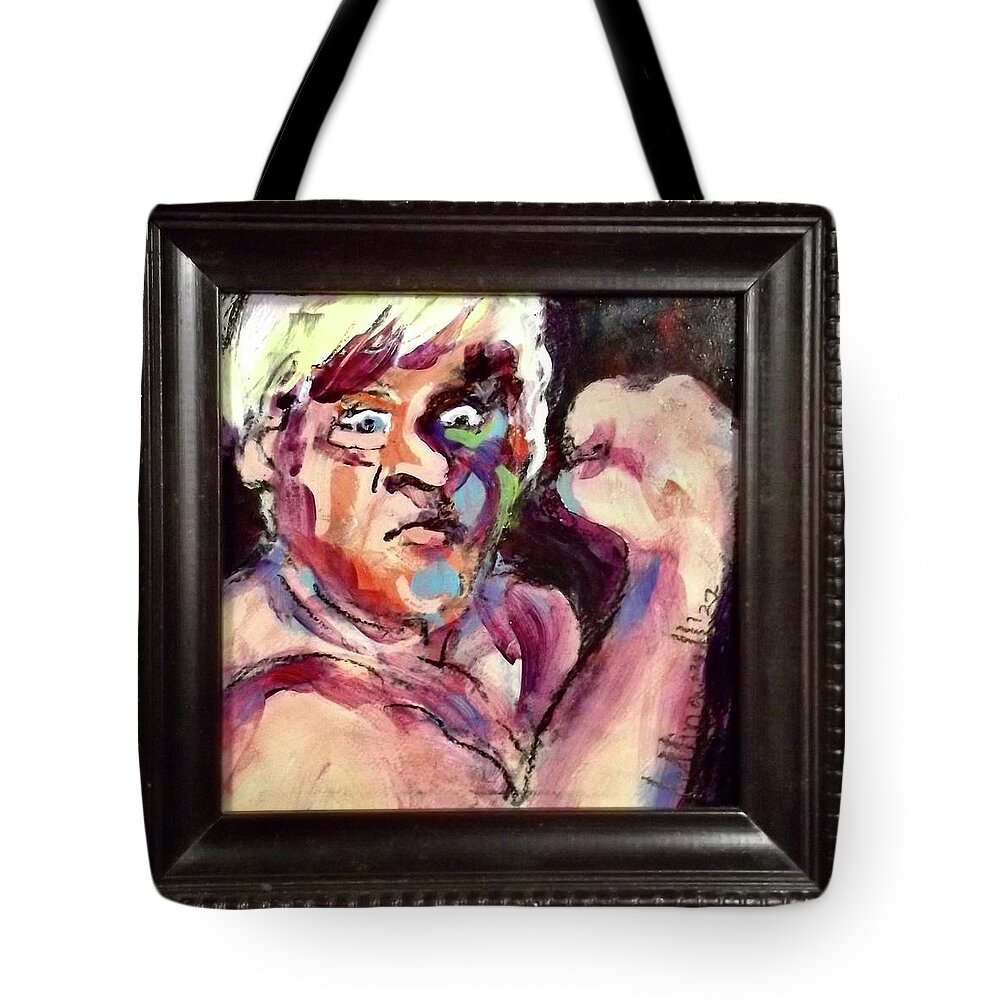 Painting Tote Bag featuring the painting The Crusher by Les Leffingwell
