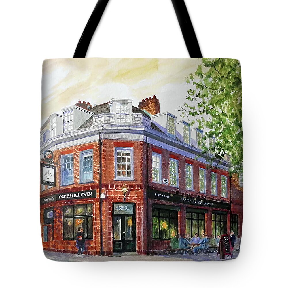  Tote Bag featuring the painting The Dame Alice Owen St John St London UK by Francisco Gutierrez