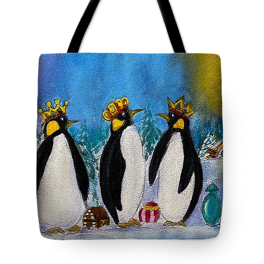 Bird Lovers Tote Bag featuring the painting The Day Jesus Was Born by Marty's Royal Art