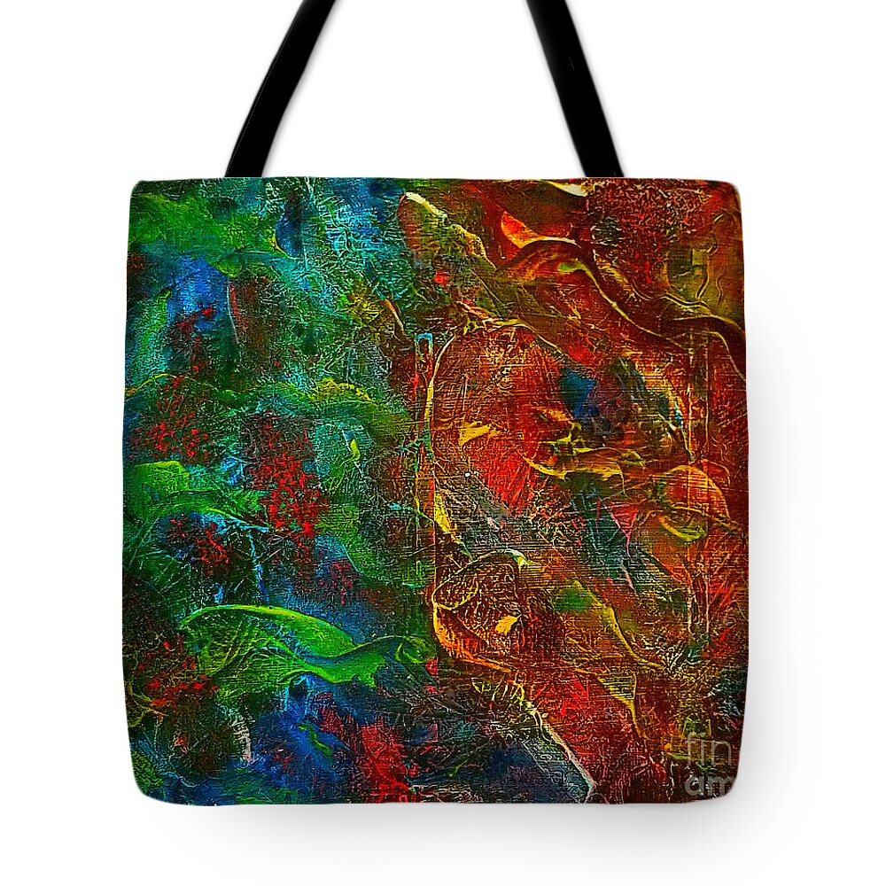 Deep Tote Bag featuring the painting The Deep by Tina Mitchell