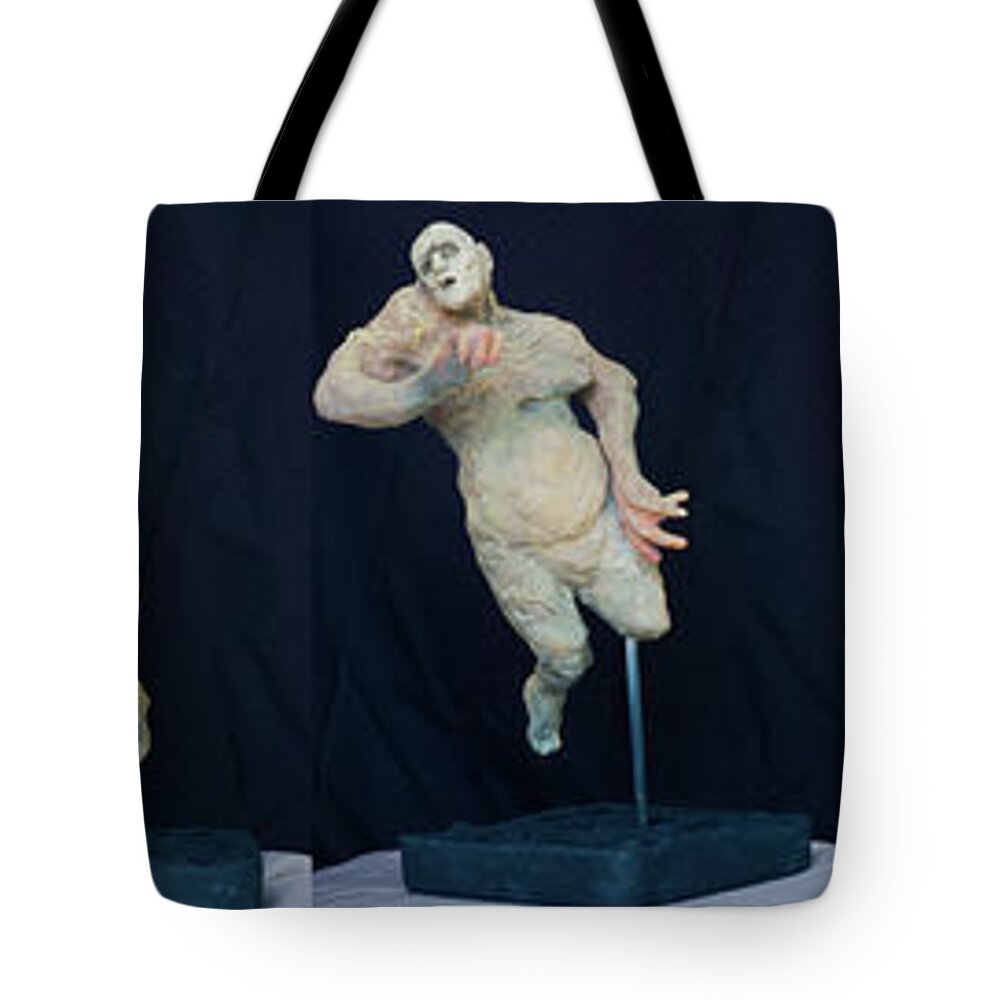 #sculpture Tote Bag featuring the sculpture The Disabled Butoh Dancer by Veronica Huacuja