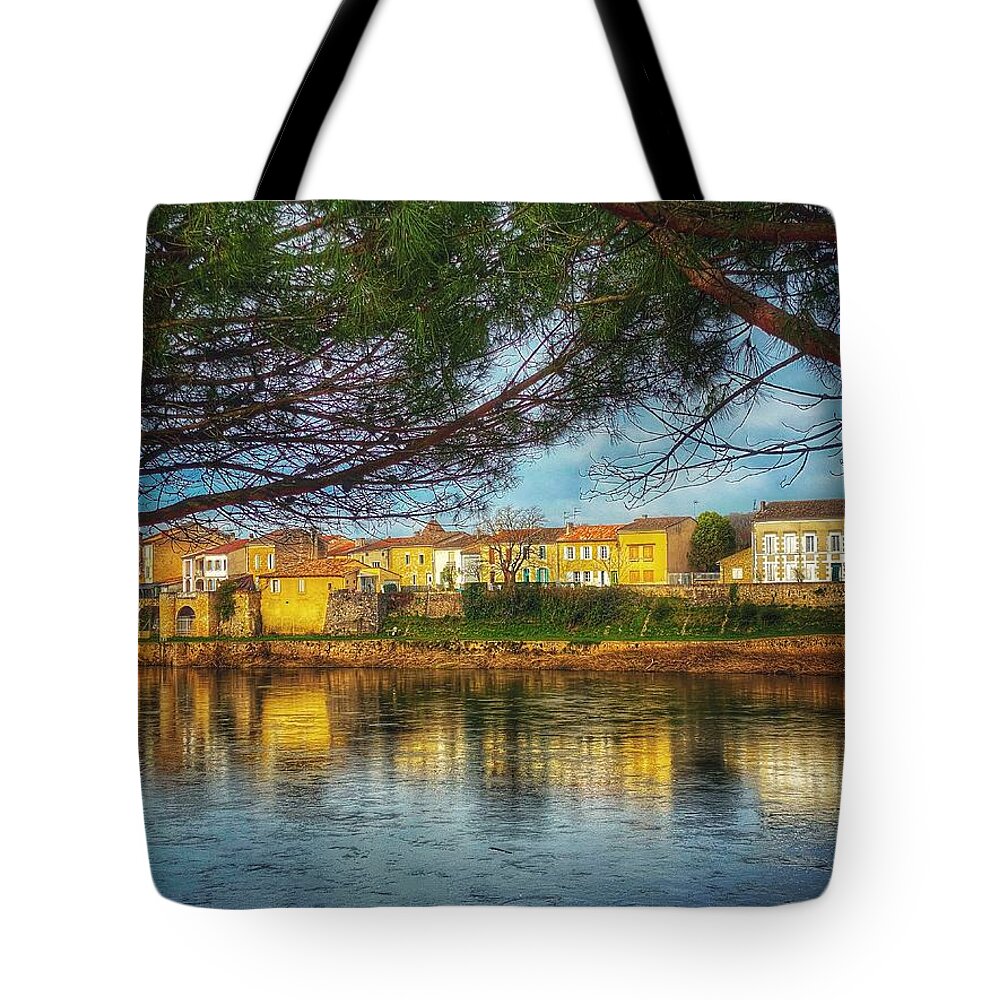 Landscape Photography Tote Bag featuring the photograph The Dordogne River, France by Chris Clark