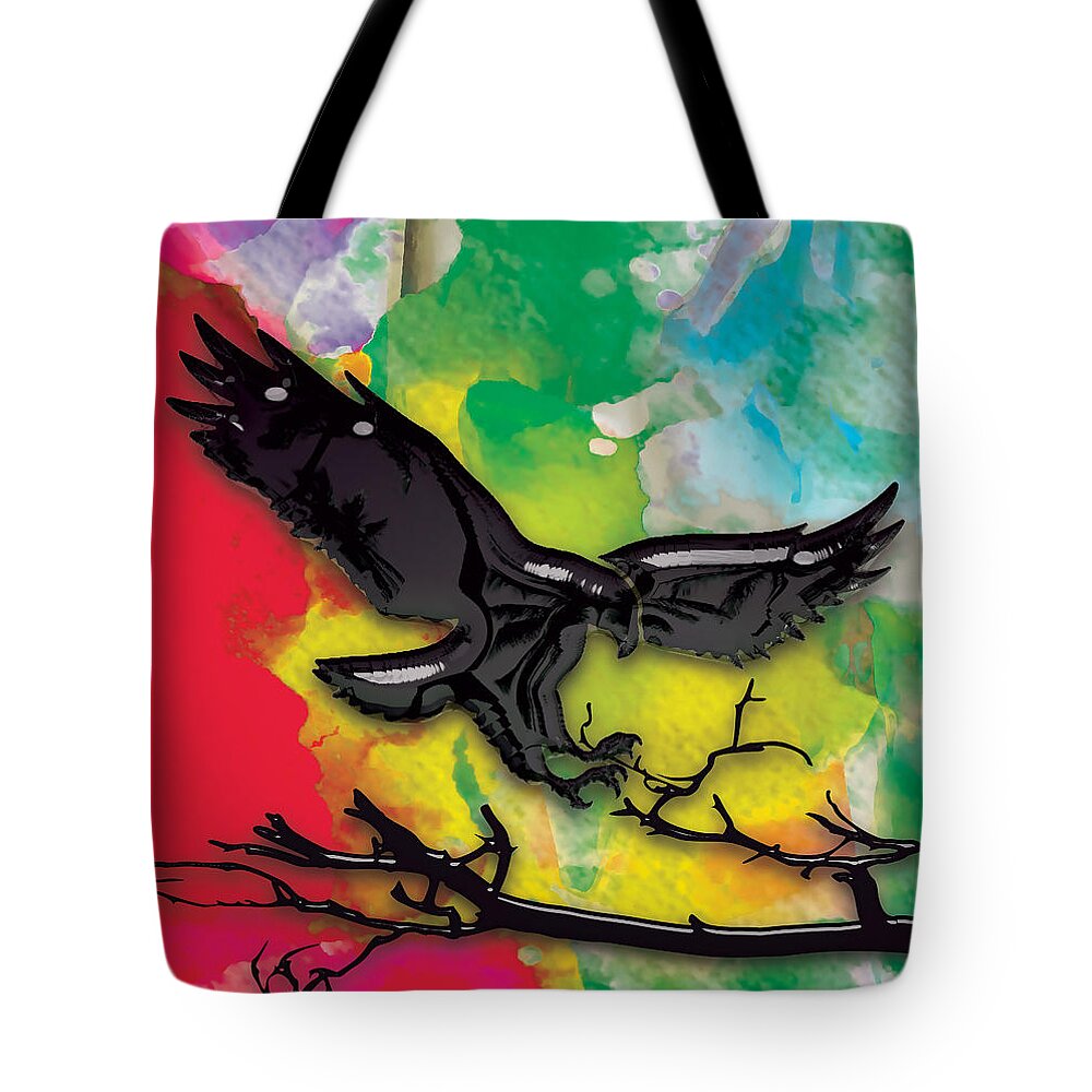 Eagle Tote Bag featuring the mixed media The Eagle by Marvin Blaine