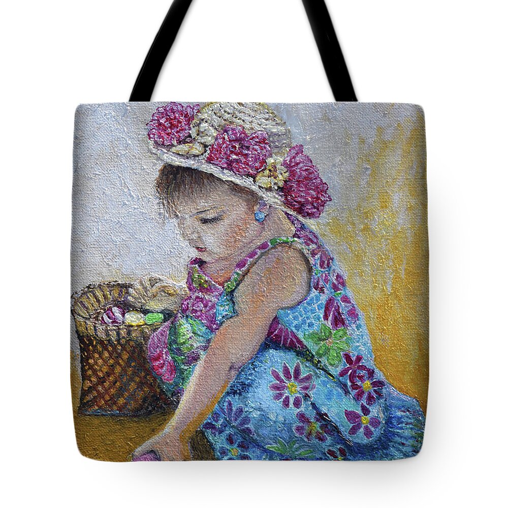 Easter Tote Bag featuring the painting The Easter Bonnet by Toni Willey