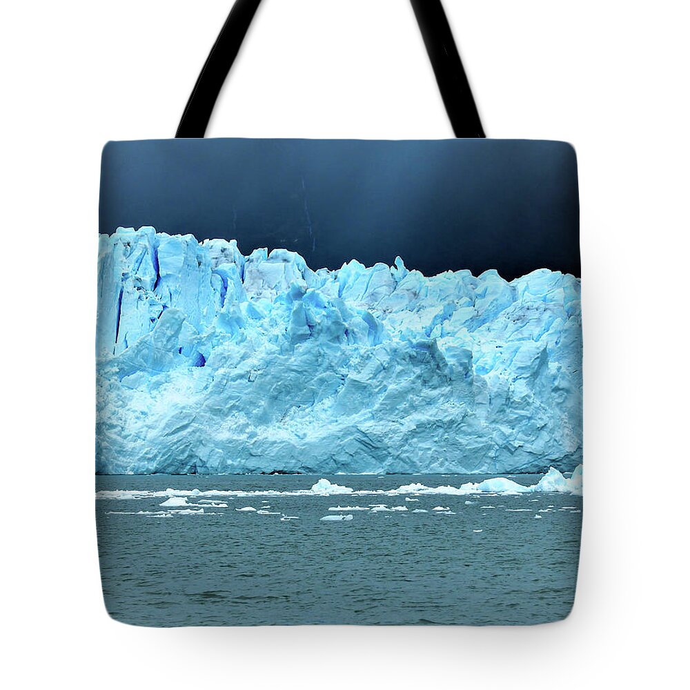 Blue Ice Tote Bag featuring the photograph The Elegance of Mother Nature by Leslie Struxness