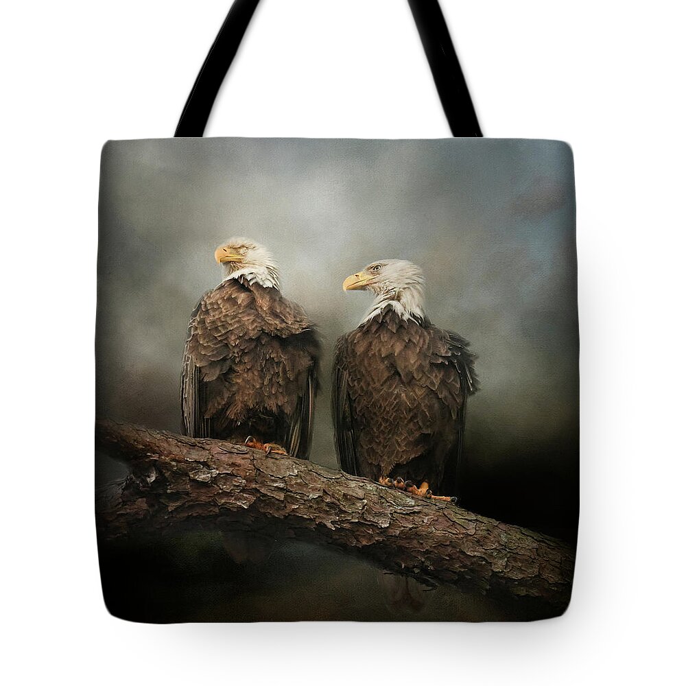 Bald Eagles Tote Bag featuring the photograph The End Of The Storm by Jai Johnson