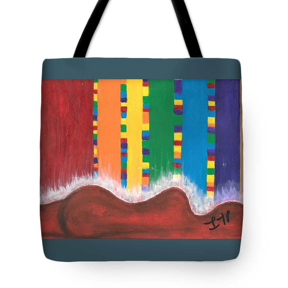 Energy Tote Bag featuring the painting The Energy Body by Esoteric Gardens KN