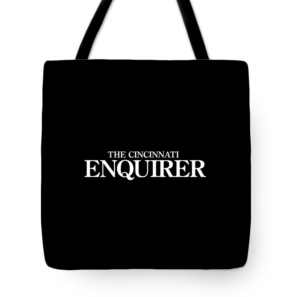 Cincinnati Tote Bag featuring the digital art The Cincinnati Enquirer White Logo by Gannett Co