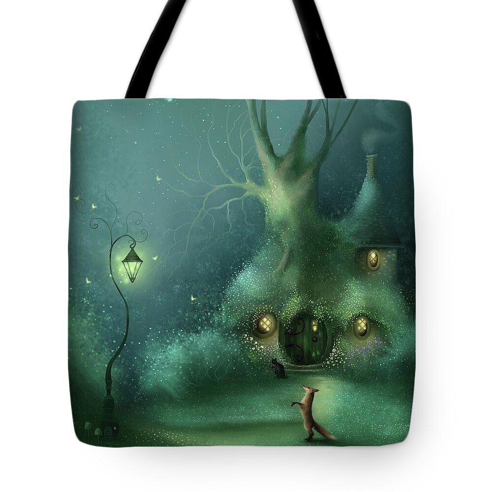 Wildlife Tote Bag featuring the painting The Fairy Lamp by Joe Gilronan
