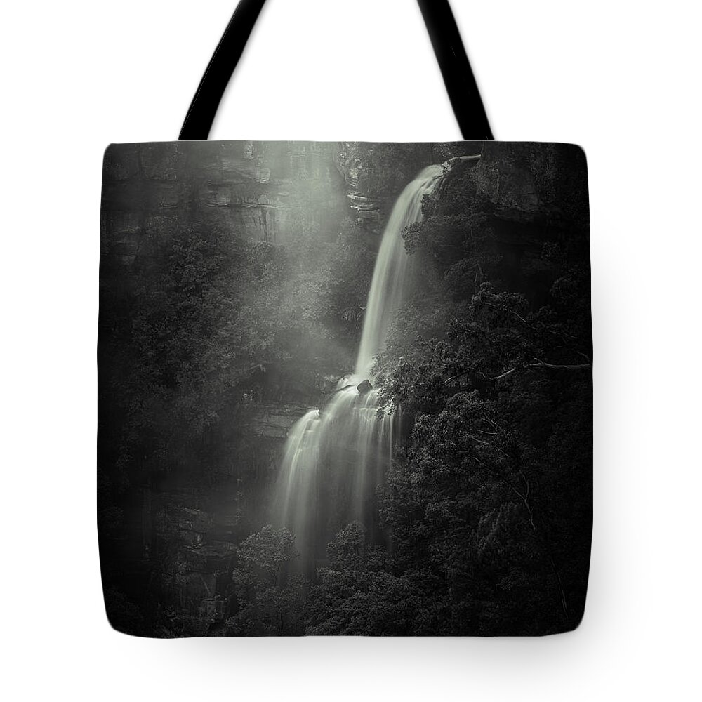 Monochrome Tote Bag featuring the photograph The Fall by Grant Galbraith