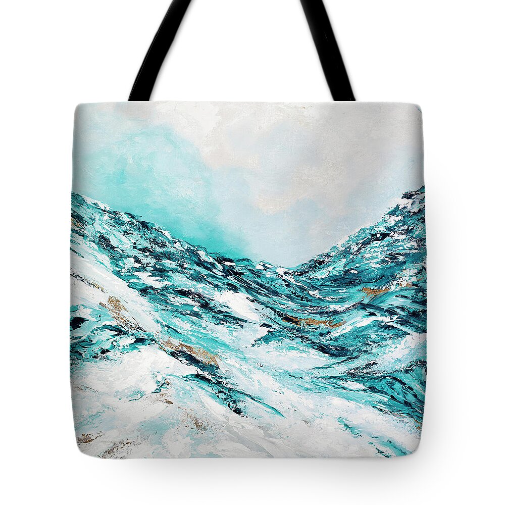 Ice Tote Bag featuring the painting The Falls by Tamara Nelson