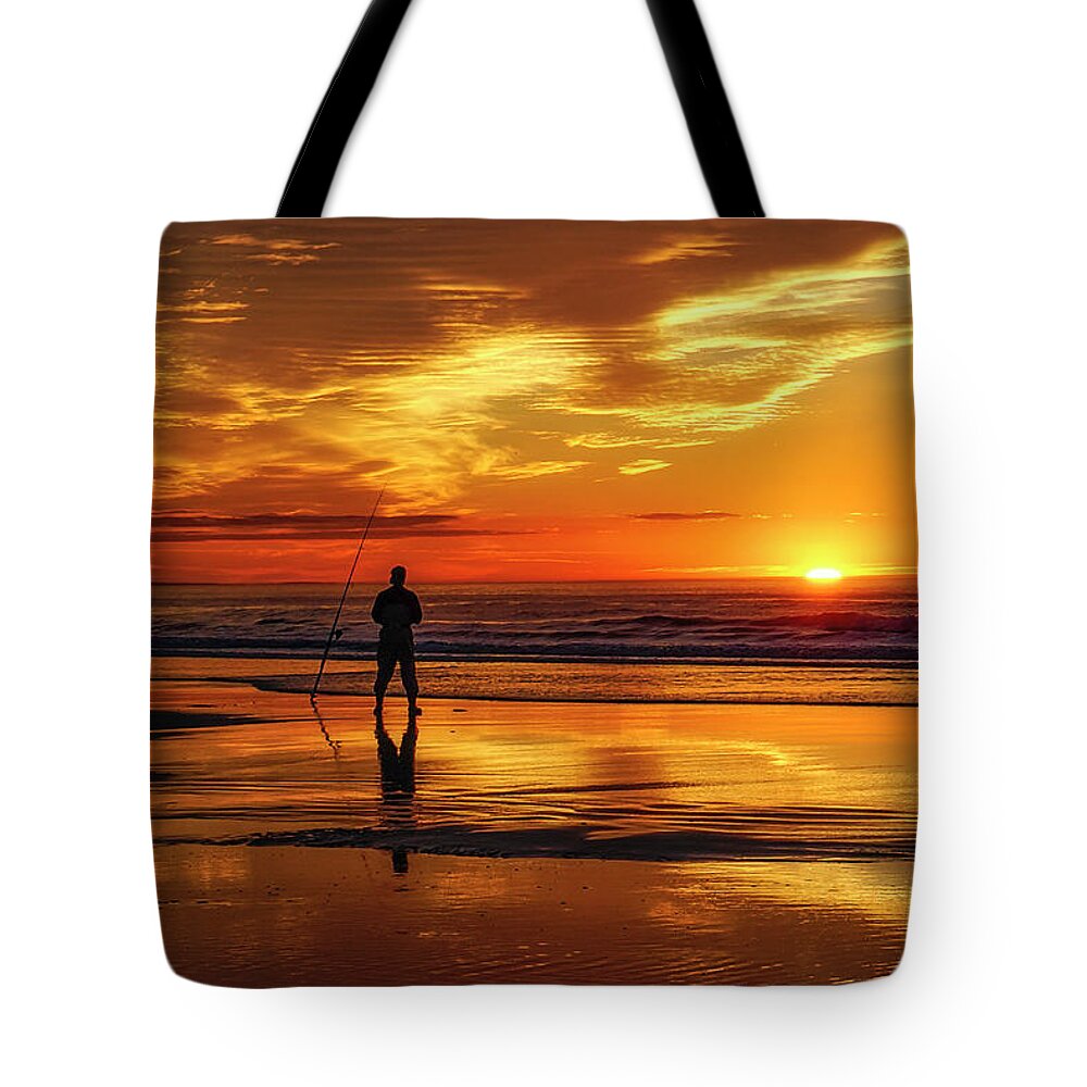 Ogunquit Beach Tote Bag featuring the photograph The Fisherman by Penny Polakoff