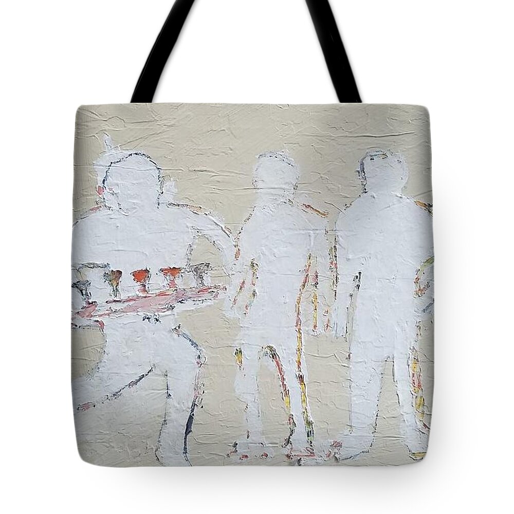  Tote Bag featuring the painting The Five Martini's, Comin' Up by Mark SanSouci