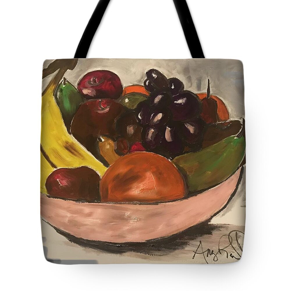  Tote Bag featuring the painting The Fruit by Angie ONeal