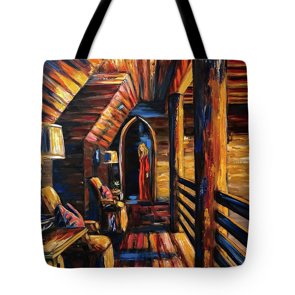 Original Painting Tote Bag featuring the painting The Gallery by Sherrell Rodgers