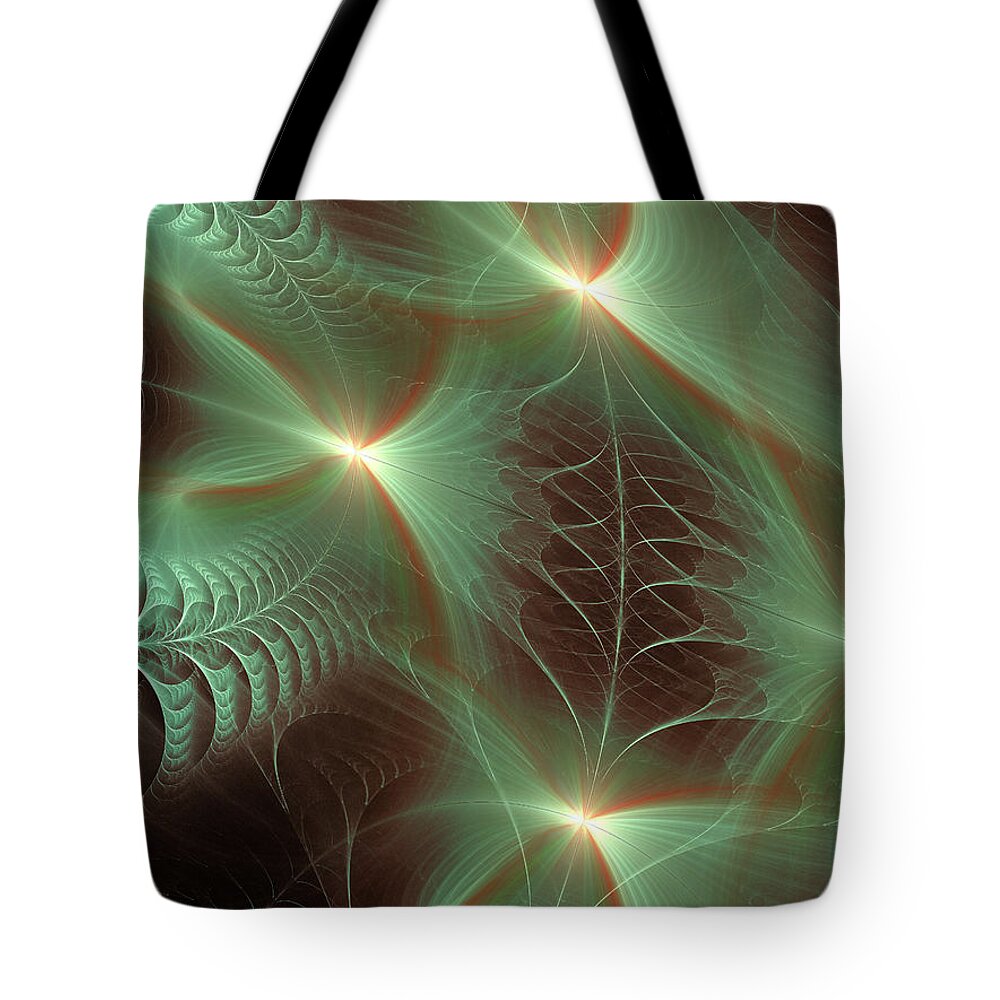 1. Fractal Tote Bag featuring the digital art The Garden #4 by Mary Ann Benoit
