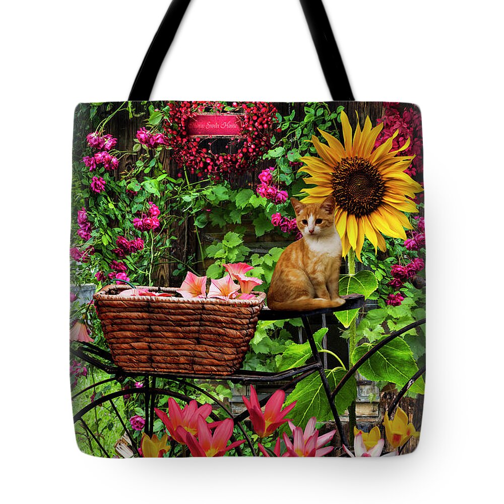 Barns Tote Bag featuring the photograph The Garden Barn Bordered by Debra and Dave Vanderlaan