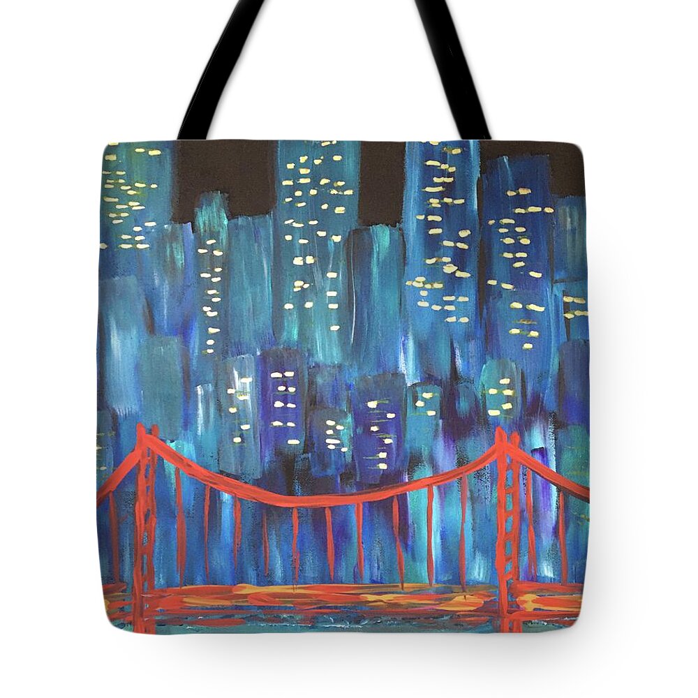 Cities Tote Bag featuring the painting The Golden Gate by Debora Sanders
