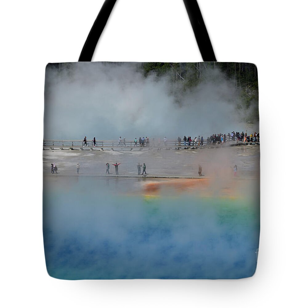 Grand Prismatic Tote Bag featuring the photograph The Grand Prismatic and The Boardwalk by Amazing Action Photo Video
