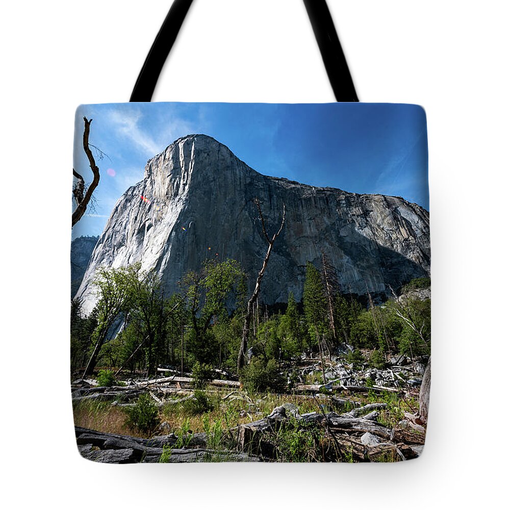 El Capitan Tote Bag featuring the photograph The Gravity of El Cap by Kevin Suttlehan