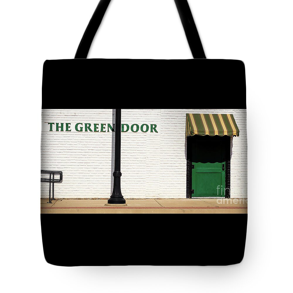 The Green Door Tote Bag featuring the photograph The Green Door by Imagery by Charly
