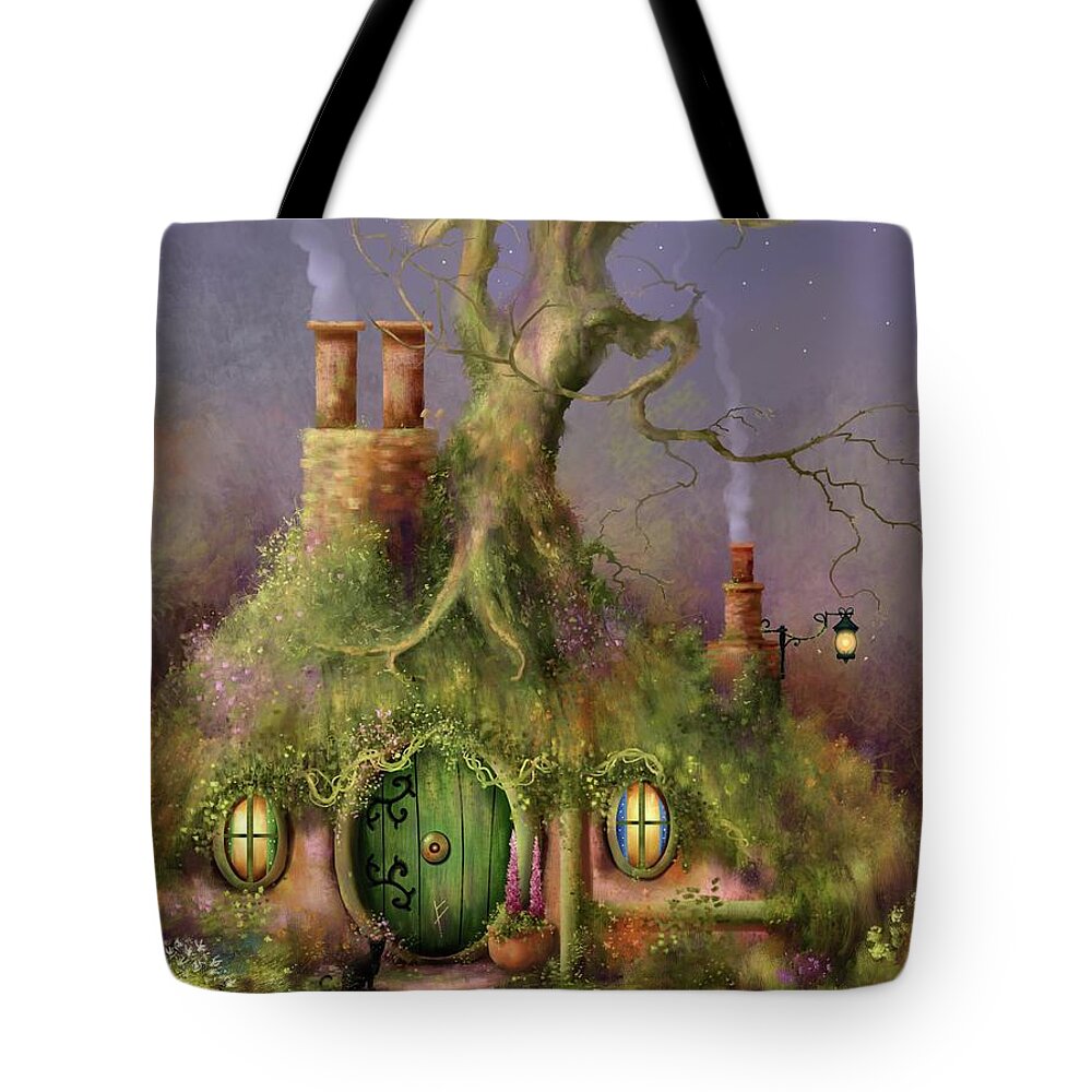 Tolkien Tote Bag featuring the painting The Green Door by Joe Gilronan