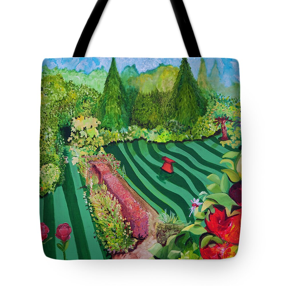 Garden Tote Bag featuring the painting The Grounds Of Millington House II by James Lavott